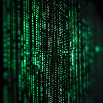 Green code on a computer screen
