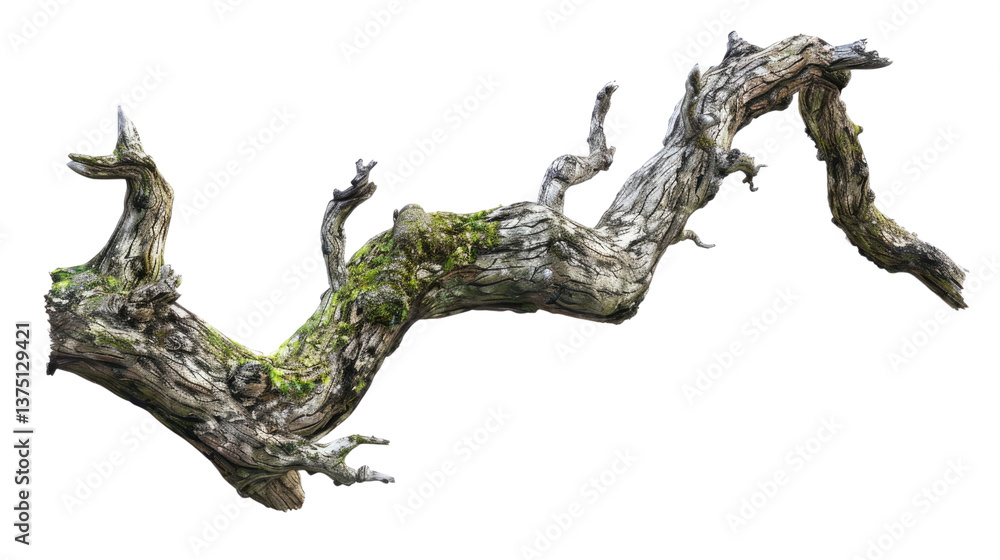 Poster weathered timber: a close-up perspective of a weathered and gnarled tree branch reveals intriguing t