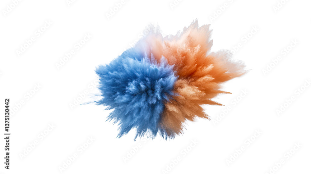 Aufkleber explosive symphony: a dynamic burst of colored powder explodes with energy, a visual spectacle of vi
