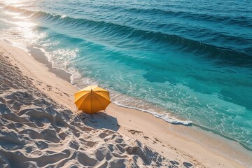 Obraz premium Vibrant Summer Beach with Crystal Clear Water and Abstract Textures