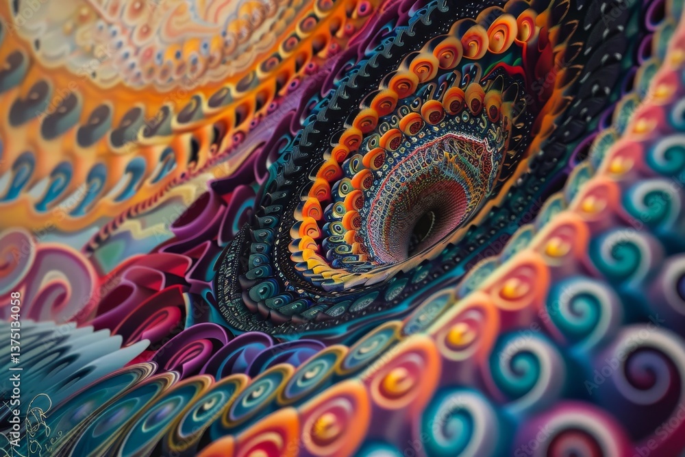 Aufkleber a digital abstract image of swirling colors and patterns, with a prominent topaz hue, a psychedelic 
