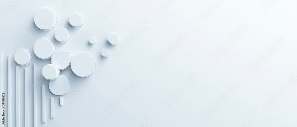 Poster abstract background with a light blue color. on the left side of the image, there are several white 