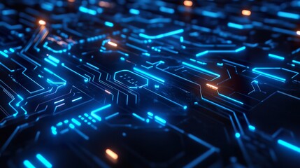 Obraz premium Futuristic glowing circuit board pattern for innovative tech concepts