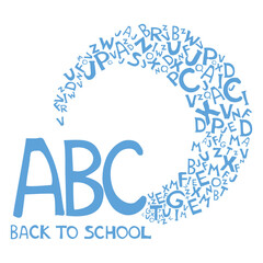 Back to school background. Abstract background with letters and place for your text. Vector illustration 