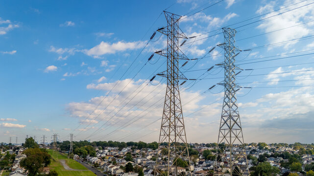High Power lines across