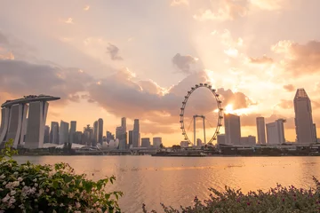 Asia business concept image, panoramic modern cityscape building in Singapore.