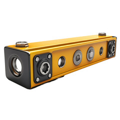 Obraz premium Abstract engineered golden block: A close-up view on technological progression