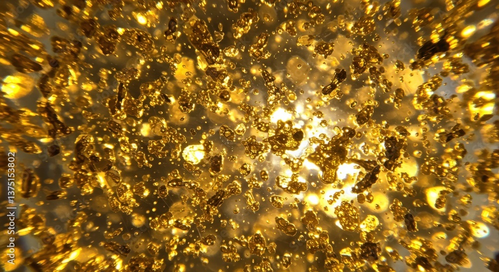 Poster abstract texture of gold particles creating a luminous background with a shimmering effect, ideal fo