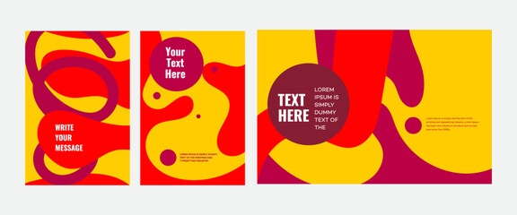 Abstract Red Yellow Design Templates Modern Text Placeholders