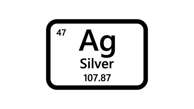 Silver element icon, Periodic table element Silver icon. Element of the periodic table of the Mendeleev system icon animation.