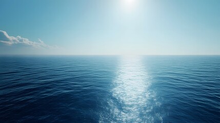 Fototapeta premium Ocean horizon view serene seascape nature photography calm atmosphere