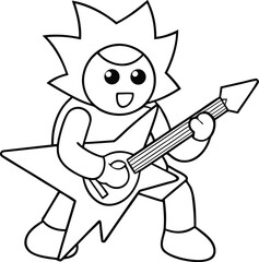 boy with a guitar Coloring page