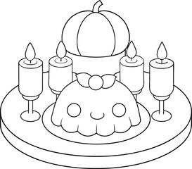 vector illustration of a restaurant Coloring page