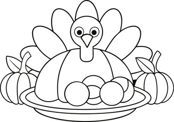 vector illustration of an apple Coloring page
