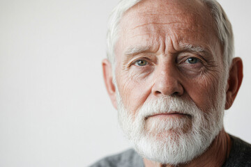 Obraz premium Confident Elderly Male Against White Background