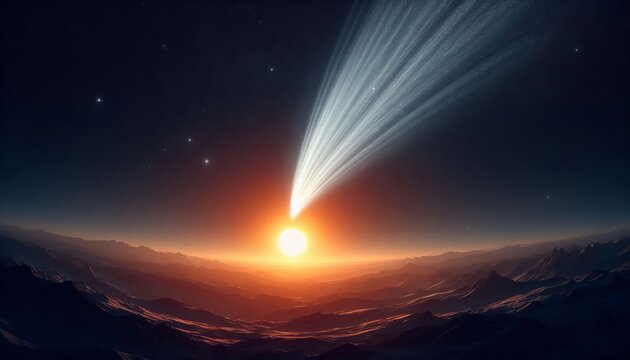 Comet with Tail A distinct comet with a visible diffuse tail poi