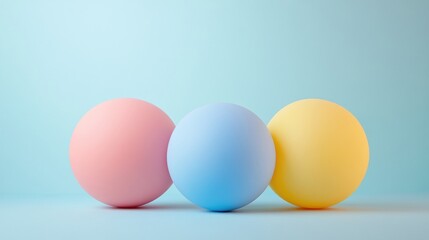 Fototapeta premium Bright balloons floating in mid-air, radiating joy and vibrant energy. Colorful balloons arranged playfully, symbolizing joy and creativity in a simple yet vibrant design.