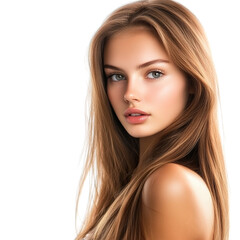 Fototapeta premium A Young Girl Standing with a Cheerful Expression and Casual Outfit Clearly Isolated on Transparent Background for Lifestyle and Character Design Use 