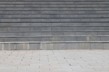 Fototapeta premium wide stone staircase in an administrative building, new building, minimalism, urbanism, 2