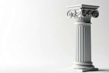 Elegant Roman column detail against stark white , detail, luxury, roman column