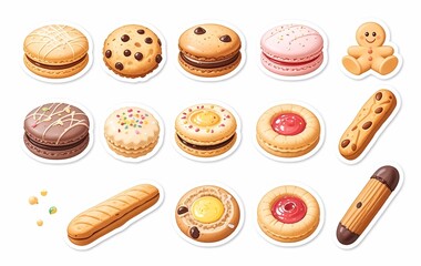 Cookie Bread Pie Sticker, Snack Background Image, Anniversary, Party, Food, Dessert Cooking Texture Banner Advertising Poster