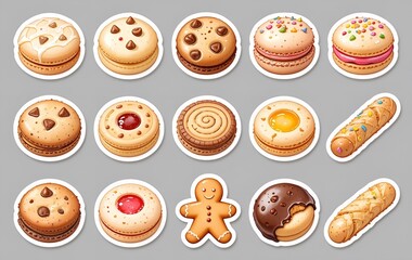 Cookie Bread Pie Sticker, Snack Background Image, Anniversary, Party, Food, Dessert Cooking Texture Banner Advertising Poster