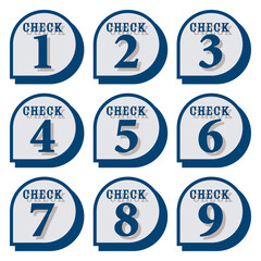 イラスト素材：数字アイコン１～９セット