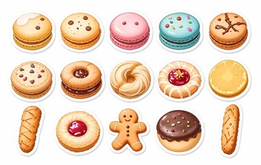 Cookie Bread Pie Sticker, Snack Background Image, Anniversary, Party, Food, Dessert Cooking Texture Banner Advertising Poster