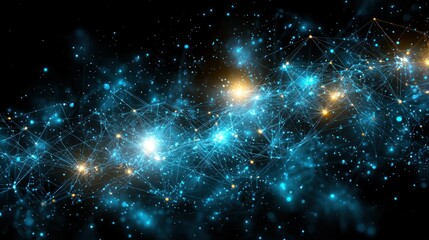 Fototapeta premium Abstract Network Constellation: A Digital Galaxy of Interconnections