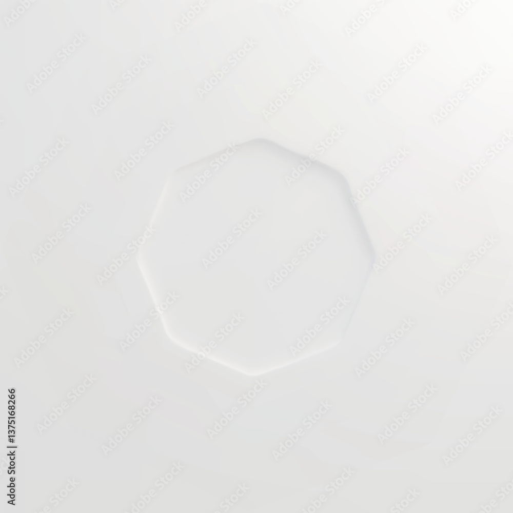 Poster a white hexagonal indentation on a white background, digital design. subtle embossed effect, clean a