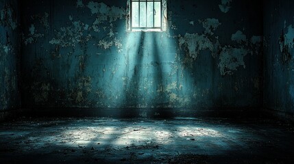 Sunbeams Illuminating a Desolate Room: An Eerie, Abandoned Space