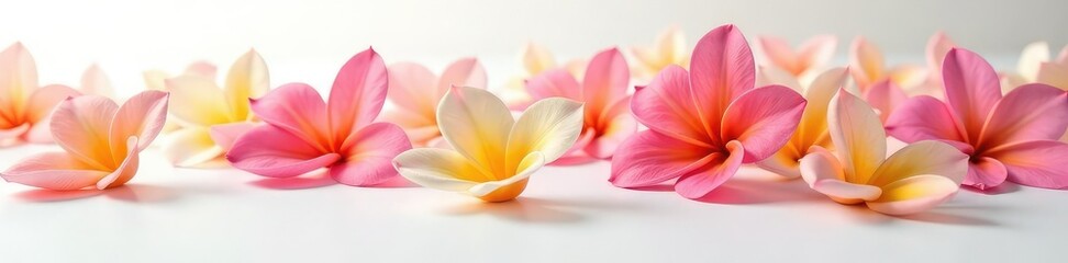 Fototapeta premium colorful flower petals on a clean white surface, flower, bloom