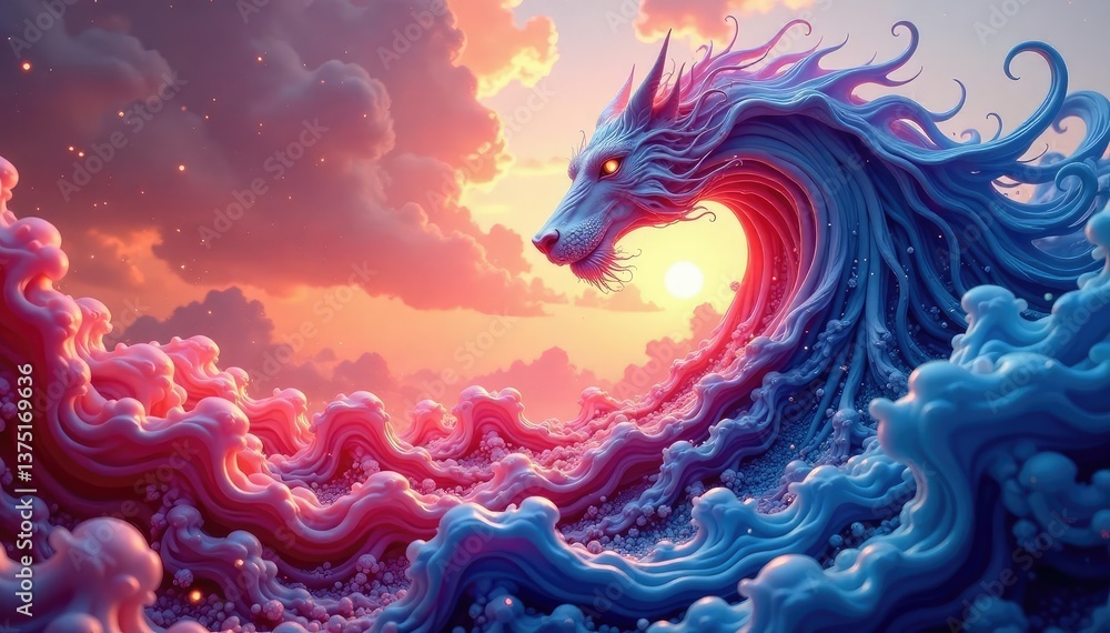 Wall mural fluid organic forms creating a swirling, ethereal pattern , cosmos, seamless, image