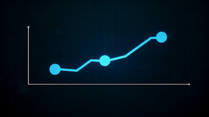 Abstract technology and medical data background with digital elements, heartbeat, and growth charts