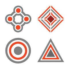 Abstract Geometric Shapes vector Logo Design.