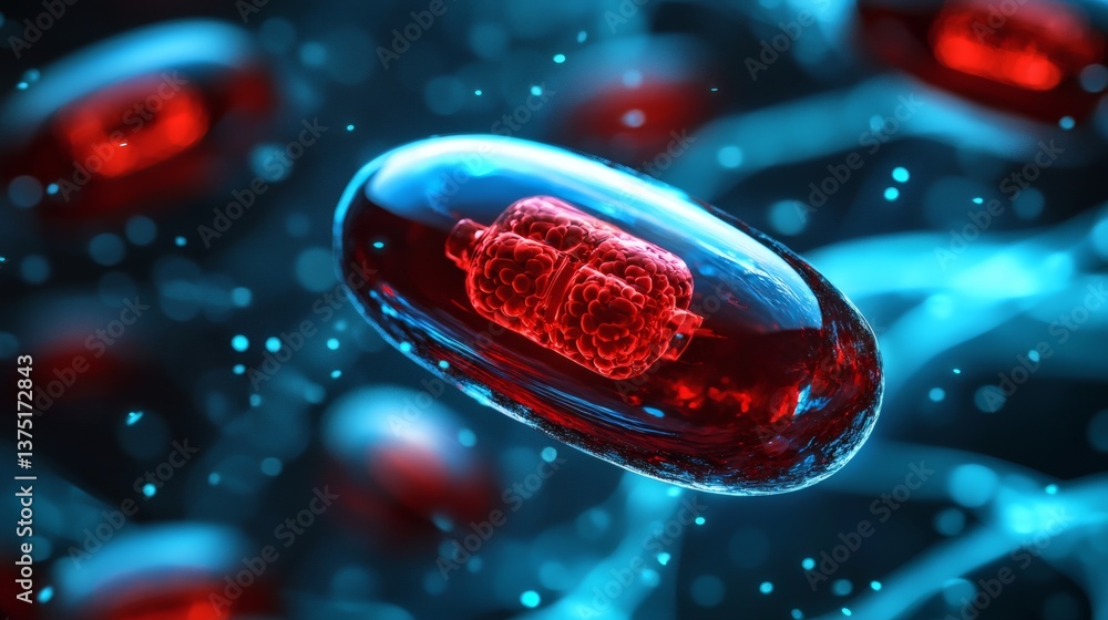 Poster microscale robots navigating through the bloodstream seeking out and destroying cancerous cells futu