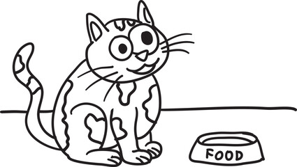 vector illustration coloring book of cat animal