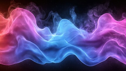 Obraz premium Abstract Cosmic Nebula: A Symphony of Blue and Pink