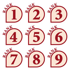 イラスト素材：数字アイコン１～９セット