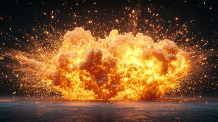 Fototapeta premium Fiery Explosion: A Dramatic Visual of Intense Combustion