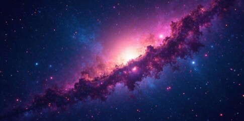 Naklejka premium Cosmic night sky with shining stars and galaxies, universe, stargazing, cosmos