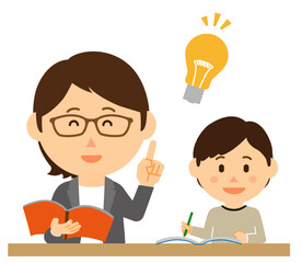 塾講師と子供