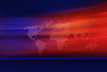 Graphical red theme background with world map 