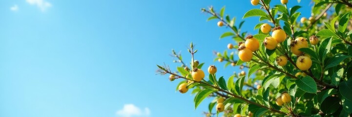 Caper Capparis spinosa against clear blue sky, sky, plant, nature
