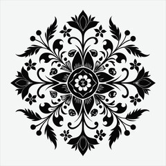 Ornament elements gold floral design silhouette.