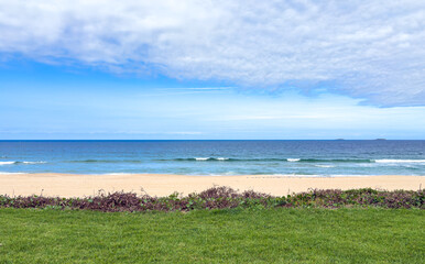 A view of City Beach in Wollongong, New South Wales, Australia, Looking directly out to the Pacific Ocean