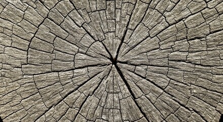 Fototapeta premium Split Elm Tree Stump With Jagged Edges and Bold Ring Patterns