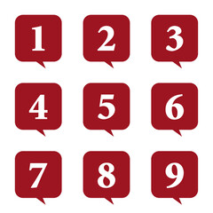 イラスト素材：数字アイコン1～9セット