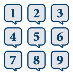 イラスト素材：数字アイコン1～9セット