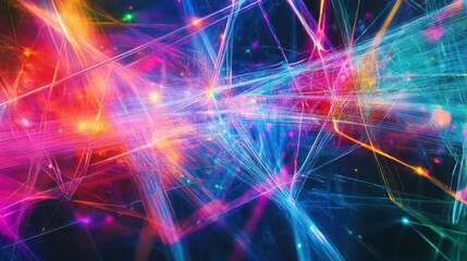 Obraz premium Abstract composition showcasing vibrant colors and interconnected linear shapes beautifully